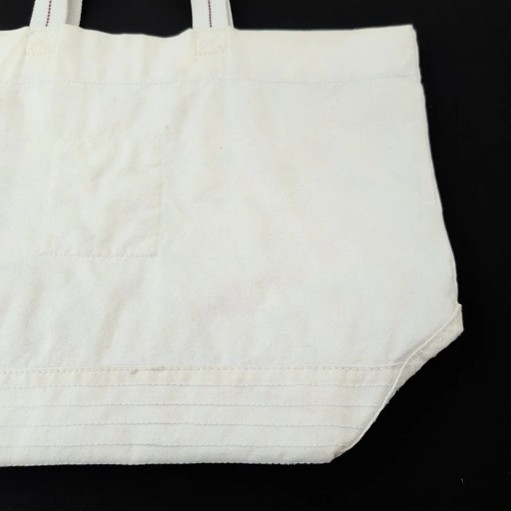 Y2K Hollister Canvas‎ Tote Bag Embroidered Beach Maroon White